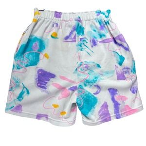 Gitano Shorts Abstract Paint Splatter Womens Small White Multi 90s Retro Grunge